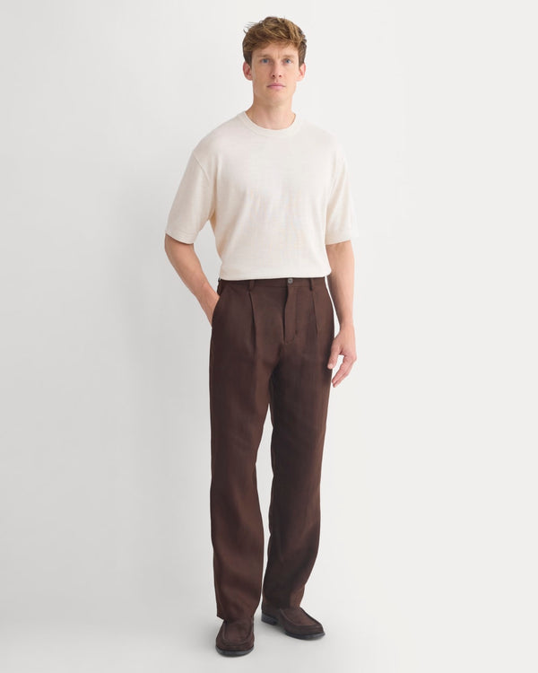 Soyeux Linen Pleated Trouser