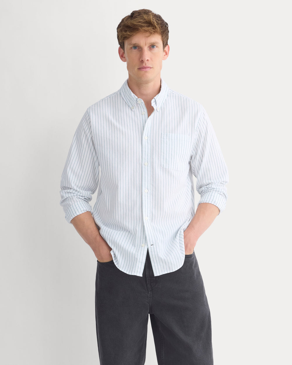 Standard-Fit Oxford Shirt | Optic White / Eden