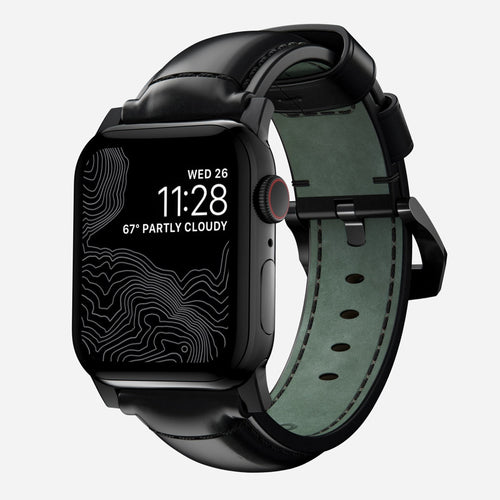 44mm Shell Cordovan Strap / Black Hardware / Black Leather